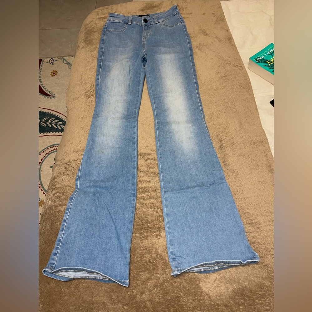 Fitjeans flared Arctic light blue size M